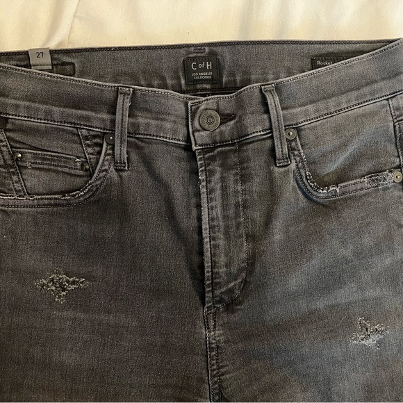 Citizens of Humanity Rocket High Rise Skinny in Distressed Dark Gray Sz 27 - Picture 3 of 15